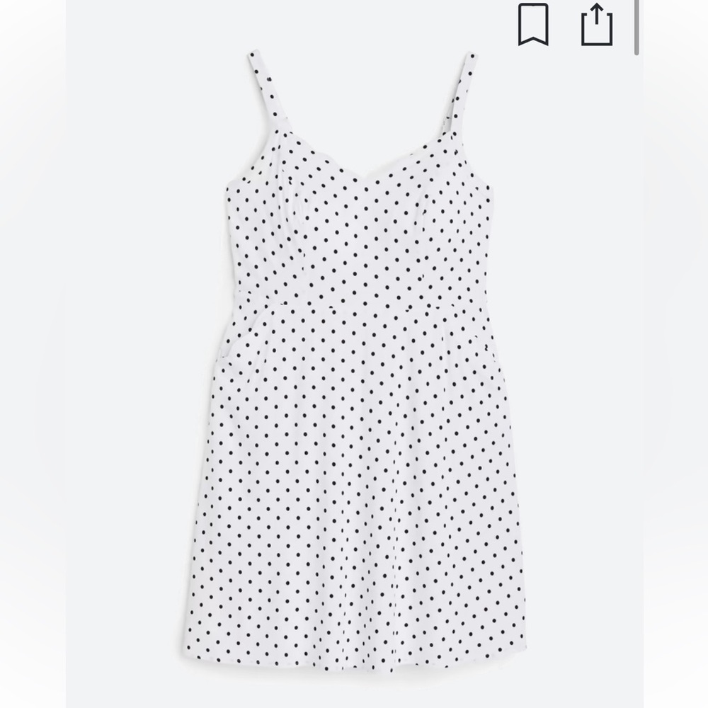 41 Hawthorn white with black polkadot scalloped dress